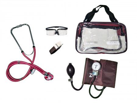 Kit Acadêmico Vinho com Bolsa Transparente P.A. MED KPA403