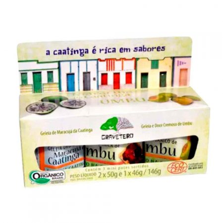 Kit Mini Geleias Frutas Orgânicas da Caatinga Gravetero 146g