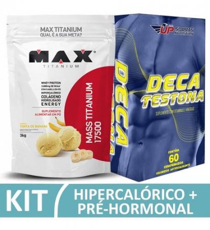 Kit Mass Titanium   Banana 3kg Max Titanium + Deca Testona 60 Cápculas Up Sports Nutrition