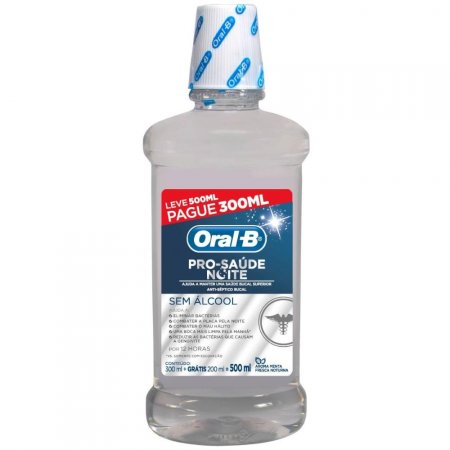 Antisséptico Bucal Oral-B Pro Saúde Noite Leve 500mL Pague 300mL