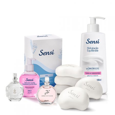 Kit Banho Sensi + Ana Furtado + Eliana Cristal Desodorantes Colônias Femininas Jequiti