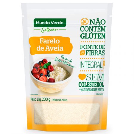 Farelo de Aveia Fino sem Glúten Mundo Verde Seleção 200g