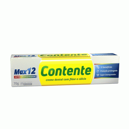 Creme Dental Vegano Max 12 Extra Whitening 90g   Contente Suavetex