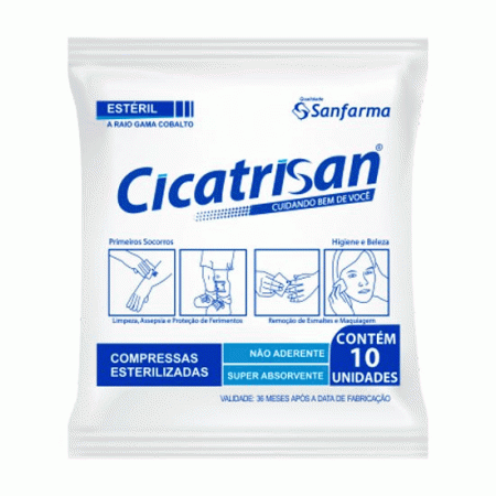 Compressa Nao Aderente Esteril 40x10 Cicatrisan Sanfarma