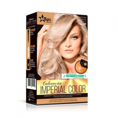 Coloração 12.89 Louro Claríssimo Pérola Magic Color 165G