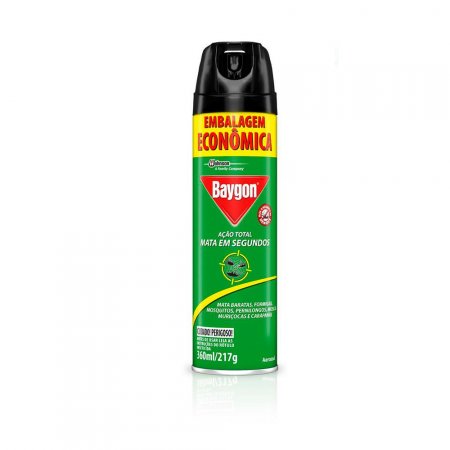 Inseticida Baygon Aerossol Ação Total 360ml Embalagem Econômica