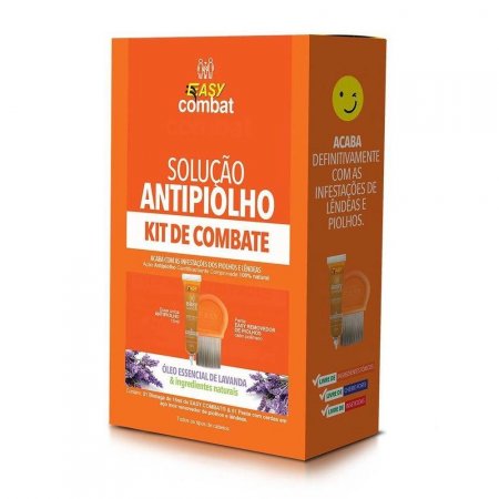 Kit Easy Combat Antipiolho Dose Única 15ml + Pente de Aço