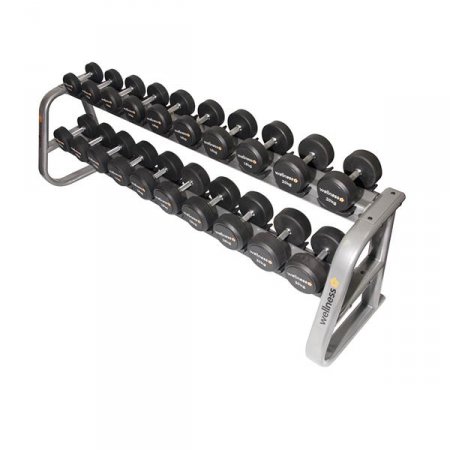 Jogo Dumbell Deluxe Borracha 12 a 30KG (10 Pares) Wellness - WK087