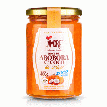 Doce de Abóbora Cremoso com Coco Zero 400g - RB Amoré