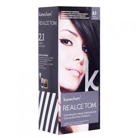 Kit Tintura Realce Tom Preto Azulado 2.1  Kanechom 150g