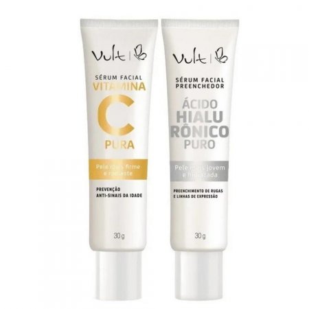 Kit Vult Sérum Facial Vitamina C Pura e Ácido Hialurónico