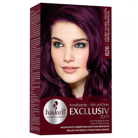 Tonalizante 826 louro claro violeta vermelho marsala Haske