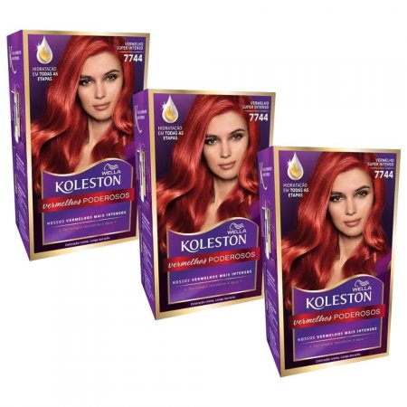Coloração Koleston Vermelhos Poderosos 7744 (kit c/03 un)