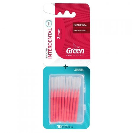 Escova Green Interdental Conica 3mm com 10 Unidades - Vermelha