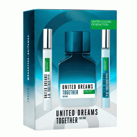 Kit Perfume Benetton United Dreams Together Masculino EDT 100ml + Booster 2x 10ml