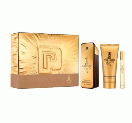 Kit Perfume Paco Rabanne One Million Masculino EDT 50ml + Shower Gel 100ml + Travel Size 10ml