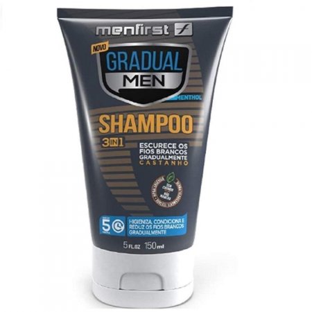 Shampoo Gradual Menfirst Men Cabelo Castanho Original 150 ml