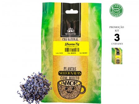 Alfazema Flor Chá de Lavanda Pura 100 % Flores 3und 25g cada