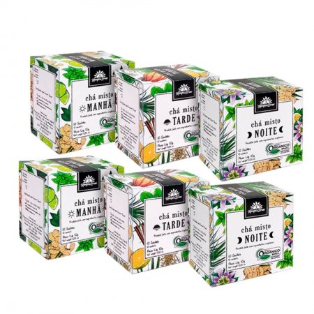 Harmonia Chá Orgânico Manhã Tarde e Noite 20 sachês de cada