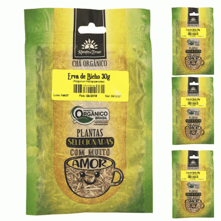Erva de Bicho Chá Orgânico 100% Folhas 3 und 30g cada Kampo