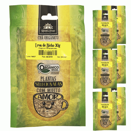 Erva de Bicho Chá Orgânico 100% Folhas 6 und 30g cada Kampo